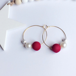 クリスマス カラー フープピアス