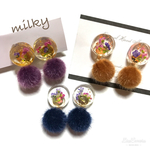 冬のお花のピアス