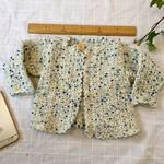 手作りハンドメイド　純毛　手編みかぎ針編み　ベビー　カーディガン　７５～８０