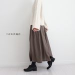 リネン100%　ライトカーキマキシスカート