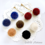  冬の訪れ❄ファーボール×コットンパールのイヤリング/ピアス