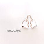 ビジュー付き オープンハート pierce・earring