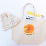 スフレチーズケーキと犬くん☆手描きトートバッグ A4☆オーガニックコットン