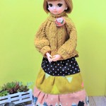 ロングティアードスカート／ピンク系＊リカちゃん