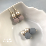 送料込 パール ビジュー ゆらゆら ピアス イヤリング 樹脂 変更可