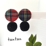 チェック✖️ぽんぽんピアス