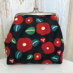 可愛いツバキ❣️帆布がま口