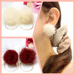 シンプル✨ファー&ループピアス/イヤリング      