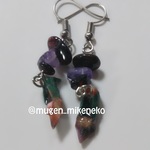 折紙と天然石のﾋﾟｱｽ(不思議カラー×ｱﾒｼﾞｽﾄ&ｶﾞｰﾈｯﾄ)