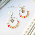 クリスマスリース&星のピアス  （イヤリング）