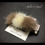 冬は暖かなミンクファークリップ❤︎神戸嬢スタイルで上品&キュートに:ベージュ×ホワイト