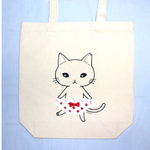ぱんつ付きトート(ねこ)(手描き)