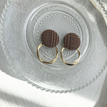 【再販】グレンチェック × フープ(ブラウン)