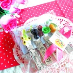 プチプラ！４本セット☆フルーツ＆ナッツ　ウッドクリップ　ラッピング済み♪　スイーツデコ