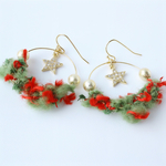 [再販]クリスマスリース☆フープイヤリング（ピアス）