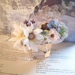 *＊Kazariya*＊花恋。。karen。＊ナチュラルなホワイトグラデーションの清楚なバレッタ*＊