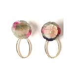 フープカラフルお花ピアス