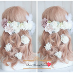 *DullcolorHeddress*Dahlia＆Rose＆Hydrangea*袴 着物 成人式 ドレス ヘアアレンジ