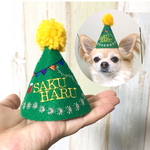 クリスマスをペットちゃんに💫新作☆名入れ！クリスマスツリー帽子♪