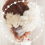 *ClearHeddress*上品ダリアカスミソウ髪飾りセット*袴 着物 成人式 ドレス ヘアアレンジ