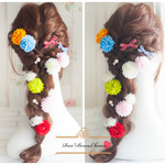 *RapunzelRoseHeddress*ローズと紫陽花パールの花飾りセット*袴 着物 成人式 ドレス ヘアアレンジ