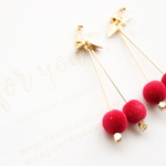 velvet cherry.. ♡　ゆれるピアス/樹脂ノンホールピアス(イヤリング）