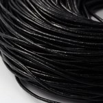 (5m) 丸革ひも 丸革紐 太さ約2mm (ブラック / 黒) 