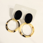 29【vintage】ドイツヴィンテージベロアカボション ×wリング ピアス・イヤリング