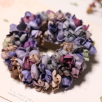 布花　グレーとパープルの花びらブローチ