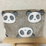 【再販】パンダのフワモコポーチ ブラウン