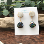 ドゥルージー×スモーキークォーツのピアス