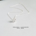 ◆Cubic Zirconia◆silver925一粒ネックレス　