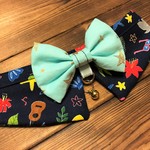 セール！犬用　大き目36～39　cocoちゃんリボンチョーカー　リゾート・南国