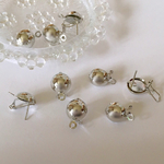 new*⋆4個2ペア★丸玉★シルバー★ピアス★バネ式★キャッチレス