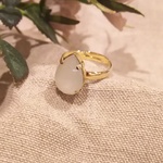 ホワイトビジューのリング💍K16GP