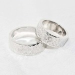 ペアリング　刻印無料　槌目シルバーリングＬ　TK61