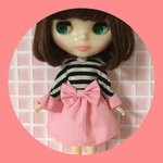 ボーダートップス&リボンスカートSET♡pink