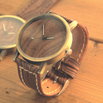 【受注生産】s-watch / wood pattern Brown　選べるステッチ