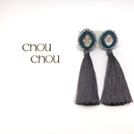 刺繍ビーズ×タッセルピアス