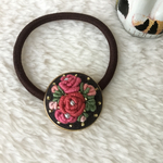 ご注文品 刺繍ヘアゴム 紅いバラ