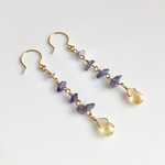 アメジストとシトリンのピアス