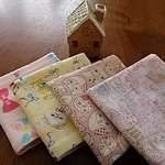 お名前スタンプ押 します♪4重ガーゼハンカチ3枚セット  女の子
