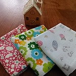 お名前スタンプ押 します♪4重ガーゼハンカチ3枚セット  女の子