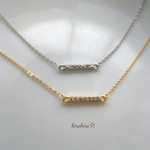 ラインストーンバーのネックレス（G＆S）