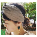 【オトナ】グレンチェックヘアバンド