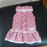 手編み わんこ用ニットワンピース