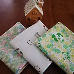 新柄！お名前スタンプ押 します♪4重ガーゼハンカチ3枚セット  女の子