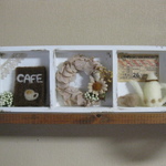 ミニチュアインテリアＢＯＸアレンジ＊小サイズ＊ホワイト＊カフェ