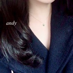 Swarovski Heart motif Gold Necklace《Emerald・Topaz》