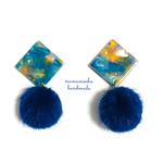 【New】べっこう×フェイクファーのピアス